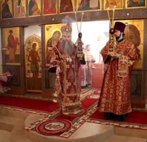 Божественная литургия в храме в честь Рождества Христова с. Рыбушка Саратовского района
