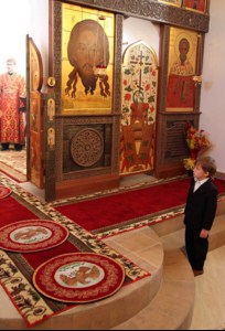 Божественная литургия в храме в честь Рождества Христова с. Рыбушка Саратовского района