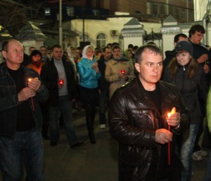 Ночное пасхальное богослужение в Духосошественском кафедральном соборе