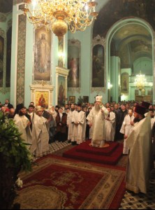 Рождественское богослужение в Духосошественском кафедральном соборе г. Саратова