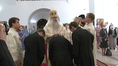Божественная литургия в храме Рождества Христова г. Саратова