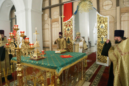 Всенощное бдение в Свято-Сергиевском женском монастыре с. Алексеевка Базарно-Карабулакского р-на