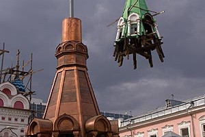 Замена шатра на главной баше Архиерейского храма в честь иконы Божией Матери