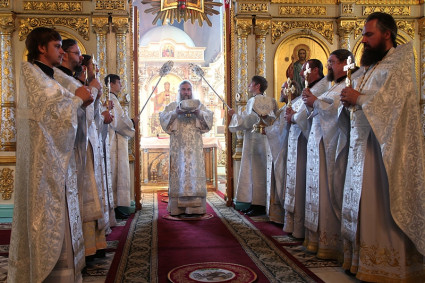 Божественная литургия в Духосошественском соборе г. Саратова