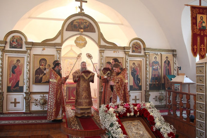 Божественная литургия в храме во имя святого великомученика Димитрия Солунского г. Саратова