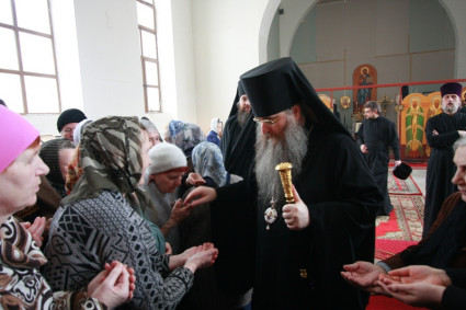 Литургия Преждеосвященных Даров в Свято-Никольском мужском монастыре Саратова