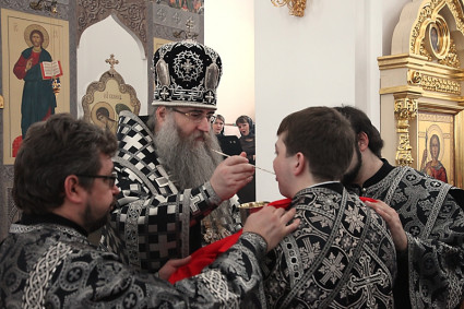 Литургия Преждеосвященных Даров в храме во имя святого великомученика Георгия Победоносца г. Саратова